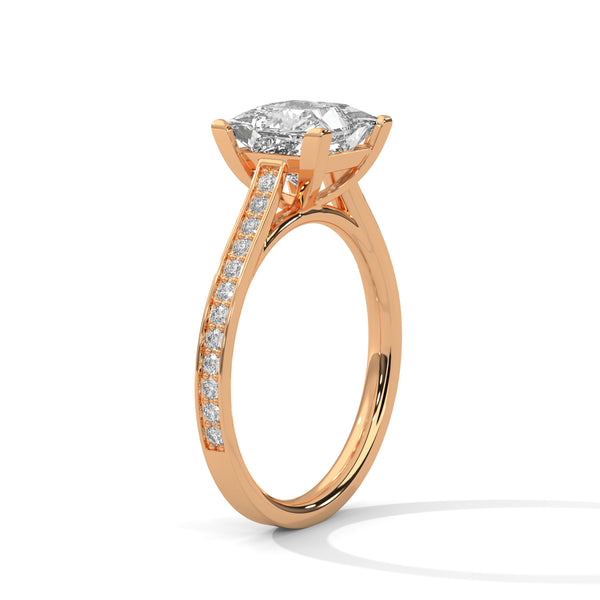 “Celeste Ring—princess-cut diamond brilliance, pavé-band sparkle, and modern geometric elegance crafted to symbolize timeless love, radiant beauty, and unforgettable moments.”