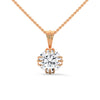 Radiant Bloom Lab Grown Round Diamond Gold Pendant Chain