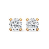 Modern Majesty: 4-Prong Lab Grown Diamond Gold Stud Earrings
