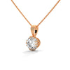 Radiant Bloom Lab Grown Round Diamond Gold Pendant Chain