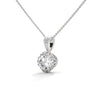 Radiant Bloom Lab Grown Round Diamond Gold Pendant Chain