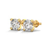Modern Majesty: 4-Prong Lab Grown Diamond Gold Stud Earrings