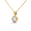 Radiant Bloom Lab Grown Round Diamond Gold Pendant Chain