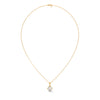 Radiant Bloom Lab Grown Round Diamond Gold Pendant Chain