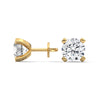 Modern Majesty: 4-Prong Lab Grown Diamond Gold Stud Earrings