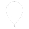 Radiant Bloom Lab Grown Round Diamond Gold Pendant Chain