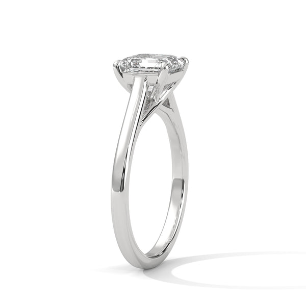 “Lumen Ring—Asscher-cut diamond brilliance, sleek minimalist solitaire elegance, and modern white-gold luxury crafted to symbolize refined beauty, timeless style, and lasting love.”