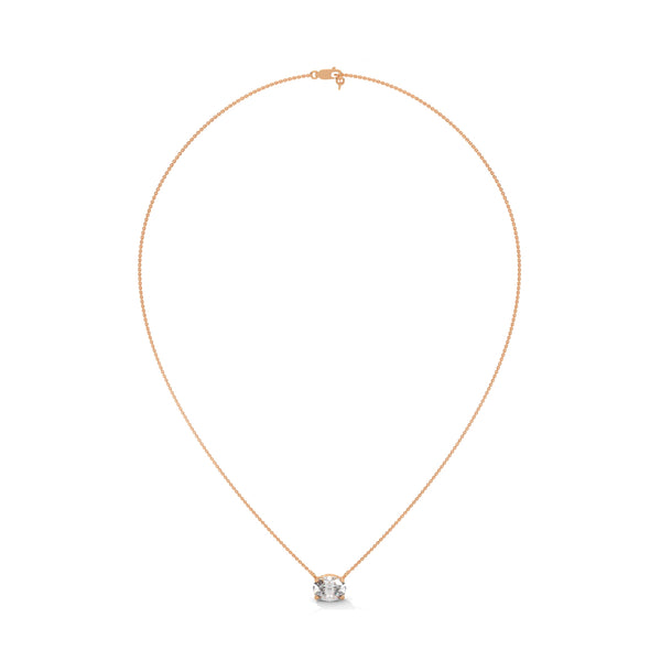 Pure Brilliance Round Lab Grown Diamond Gold Pendant Chain