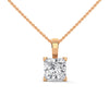 Princess Cut Lab Grown Diamond Gold Pendant Chain