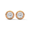Bezel Set Lab Grown Diamond Gold Stud Earrings