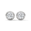 Bezel Set Lab Grown Diamond Gold Stud Earrings
