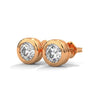 Bezel Set Lab Grown Diamond Gold Stud Earrings