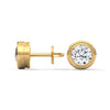 Bezel Set Lab Grown Diamond Gold Stud Earrings