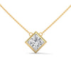 Modern Grace Princess Cut Lab Grown Diamond Gold Pendant Chain