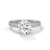 Round Cut Pave Lab Grown Diamond Gold Ring