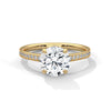 Round Cut Pave Lab Grown Diamond Gold Ring