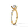 Round Cut Pave Lab Grown Diamond Gold Ring