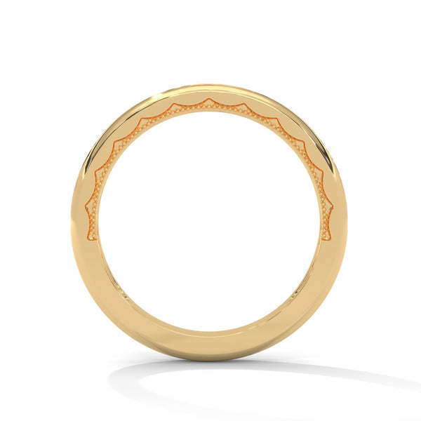 “Experience timeless sparkle with this curved diamond band, crafted in radiant gold for perfect stacking, everyday luxury, and unforgettable elegance.”