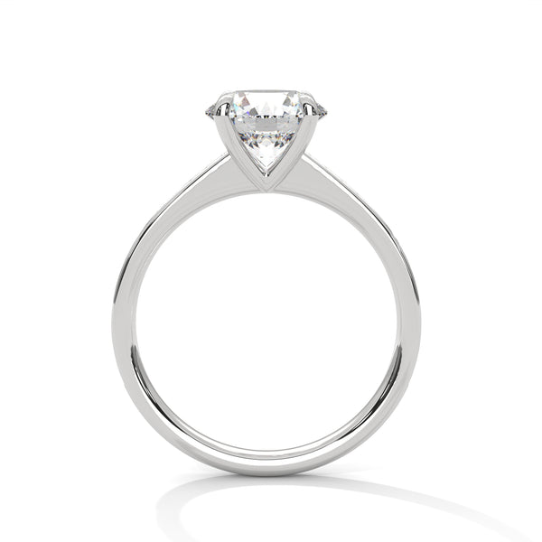 Round Cut Pave Lab Grown Diamond Gold Ring