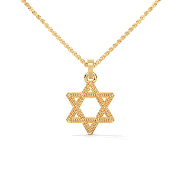 Celestial Shine: Star Shaped Lab Grown Diamond Gold Pendant Chain