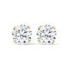 Six-Prong Lab Grown Round Diamond Gold Stud Earrings