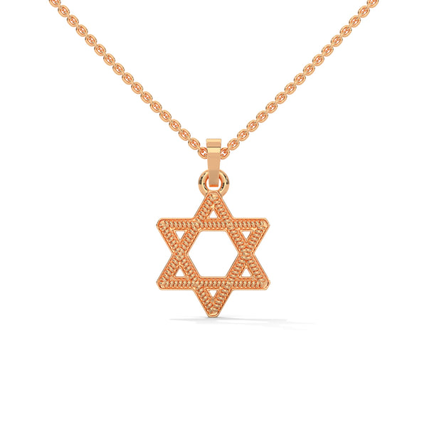 Celestial Shine: Star Shaped Lab Grown Diamond Gold Pendant Chain