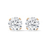 Six-Prong Lab Grown Round Diamond Gold Stud Earrings