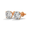 Six-Prong Lab Grown Round Diamond Gold Stud Earrings