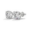 Six-Prong Lab Grown Round Diamond Gold Stud Earrings