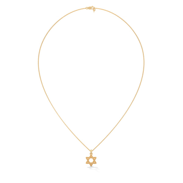 Celestial Shine: Star Shaped Lab Grown Diamond Gold Pendant Chain