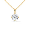 Eternal Brilliance Round Lab Grown Diamond Gold Pendant Chain
