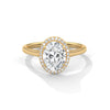 Oval Cut with Classic Halo Setting Lab Grown Diamond Gold Ring