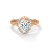 Oval Cut with Classic Halo Setting Lab Grown Diamond Gold Ring