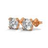 Cushion Cut Lab Grown Diamond Gold Stud Earrings