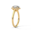 Oval Cut with Classic Halo Setting Lab Grown Diamond Gold Ring
