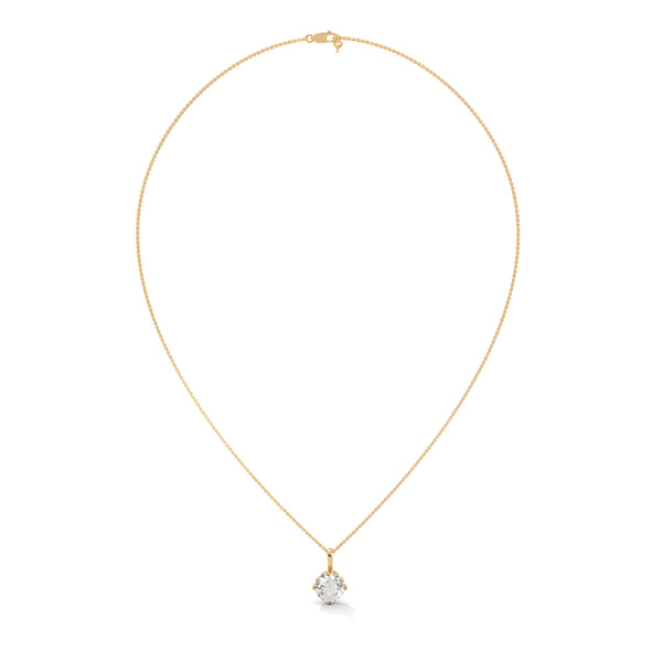 Eternal Brilliance Round Lab Grown Diamond Gold Pendant Chain