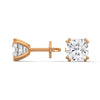 Cushion Cut Lab Grown Diamond Gold Stud Earrings