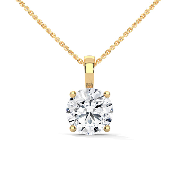 Pure Radiance Round Lab Grown Diamond Gold Pendant Chain
