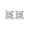 Cushion Cut Lab Grown Diamond Gold Stud Earrings