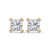 Cushion Cut Lab Grown Diamond Gold Stud Earrings