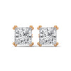 Cushion Cut Lab Grown Diamond Gold Stud Earrings