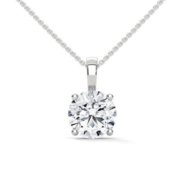 Pure Radiance Round Lab Grown Diamond Gold Pendant Chain