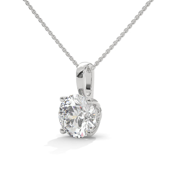 Pure Radiance Round Lab Grown Diamond Gold Pendant Chain