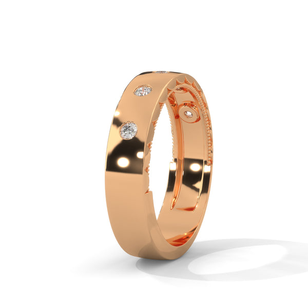 “Elevate everyday elegance with this diamond eternity band, featuring bezel-set brilliance in luxurious gold for timeless sparkle and modern sophistication.”