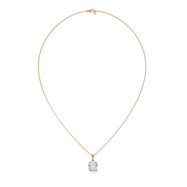 Pure Radiance Round Lab Grown Diamond Gold Pendant Chain