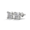 Cushion Cut Lab Grown Diamond Gold Stud Earrings