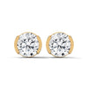 Modern Glow Half-Bezel Lab Grown Round Diamond Gold Stud Earrings