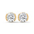 Modern Glow Half-Bezel Lab Grown Round Diamond Gold Stud Earrings