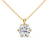 Timeless Sparkle Round Lab Grown Diamond Gold Pendant Chain