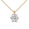 Timeless Sparkle Round Lab Grown Diamond Gold Pendant Chain